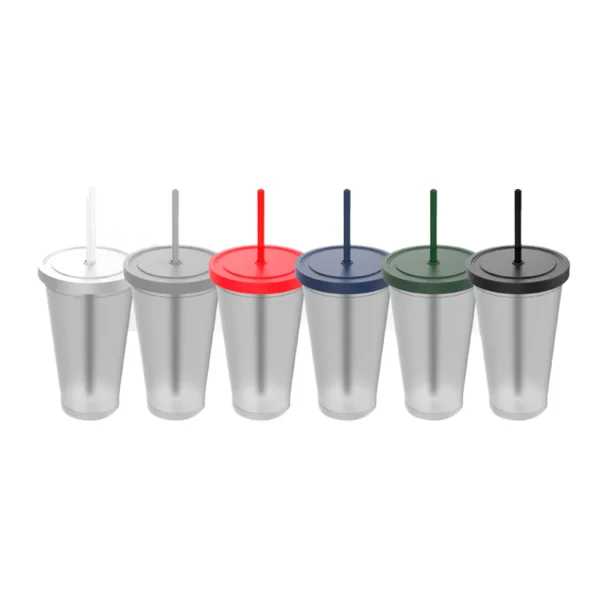 Vaso Juice con tapa y sorbete